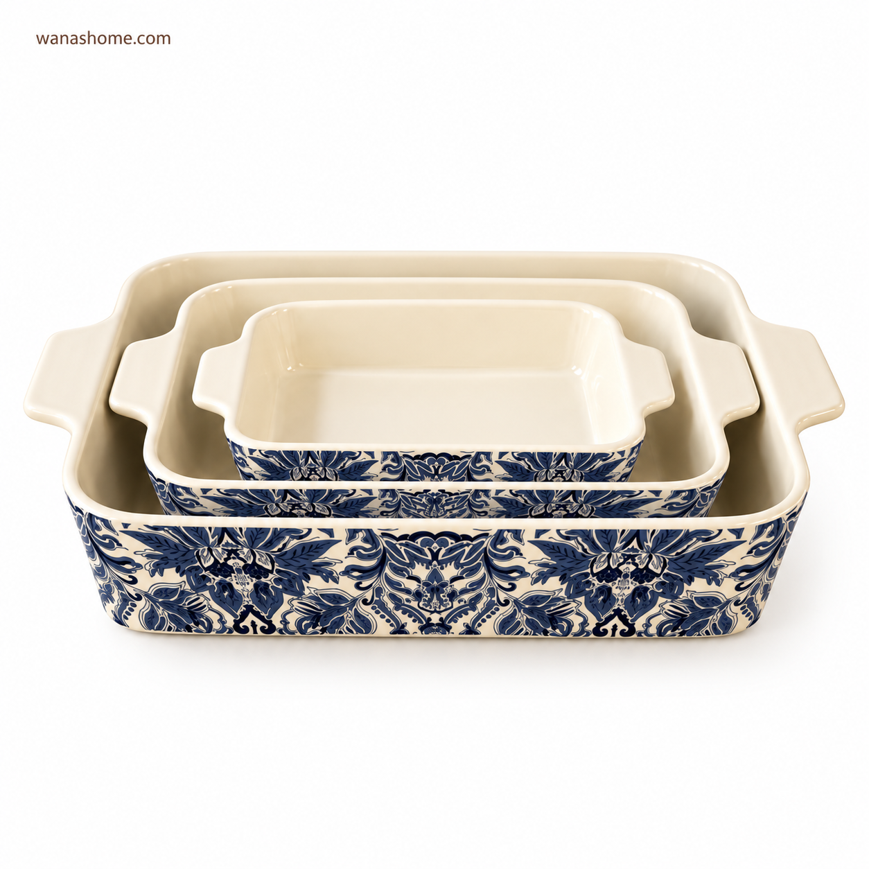 file_000000001d7481f49d3392c2012de014 طقم طاجن بورسلين مستطيل بلو كلاسيك - Image 1